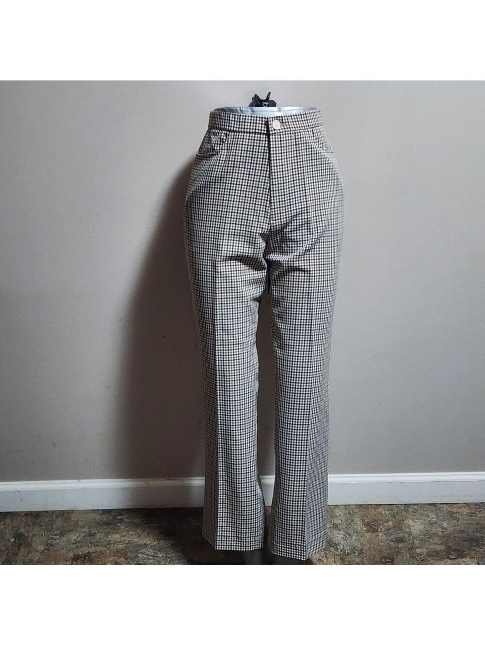 Vintage houndstooth high waisted plaud pants
